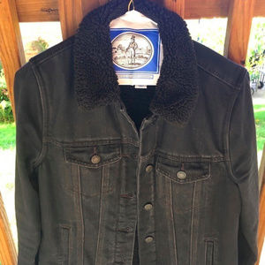 Old Navy Sherpa-Lined Black Denim Jacket